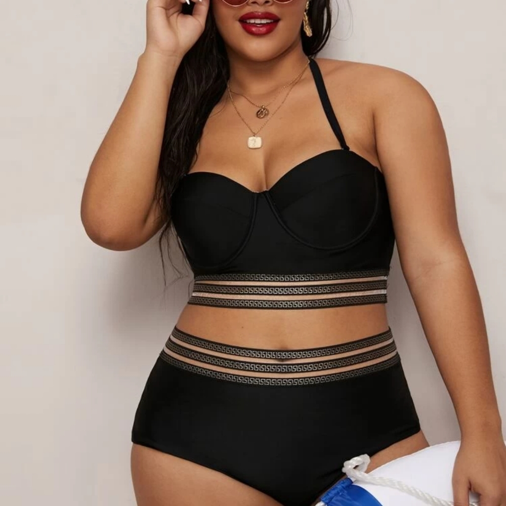 Plus size bikini top, 1X and 3X